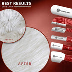 FLAMIA & JABZ FJ Professional Stripping Knife kit (6 pieces set) for Dogs & Pets, Wooden Handle Grip with Stainless Steel Blade (Right handed) (Coral Red)