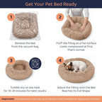 Donut Dog Bed - Premium Comfort for Anxiety Relief - Fluffy & Calming Design with Ultra-Plush Support | Cozy Round Dog Bed with Super Soft Circle Style (Camel, Medium)