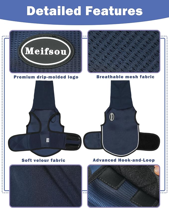 Meifsou Dog Anxiety Vest with Hood, Skin-Friendly Thunder Jacket for Dogs, All-in-One Dog Calming Shirt with Hood for Thunder, Fireworks, Separation - Keep Pet Calm Without Medicine, Army Green, M