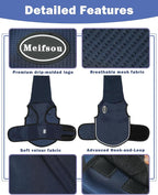 Meifsou Dog Anxiety Vest with Hood, Skin-Friendly Thunder Jacket for Dogs, All-in-One Dog Calming Shirt with Hood for Thunder, Fireworks, Separation - Keep Pet Calm Without Medicine, Dark Blue, L