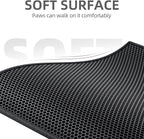 ESTHELLO Cat Litter Mat Honeycomb Double Layer Design 30’’ x 24’’ Black