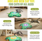 Interactive Cat Toys For Indoor Cats, Rechargeable Touch Automatic Cat Toy | Dual Wands Design, Sound On/Off Control, Non-Slip Suction Cups, Electronic Hide And Seek For Bored Kittens & Adult Cats