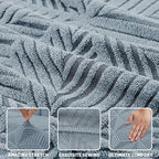ZNSAYOTX Stretch Couch Cover, 1 Piece Oversized Sofa Covers for 3 Cushion Couch, Jacquard Sofa Slipcovers with Elastic Bottom Thickened Furniture Protector for Dog Cat Pet (X-Large, Light Grey)