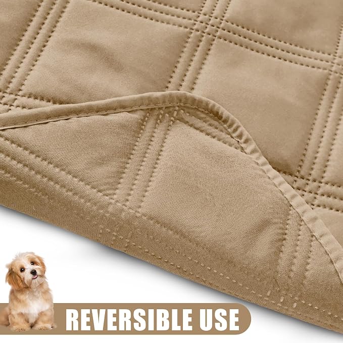Smiry Waterproof Dog Bed Cover, Reversible Pet Blanket for Sofa Couch | Soft Washable Dog Blanket, Leakproof Couch Cover for Dogs Cats & Furniture Protection, 52x82, Camel/Camel