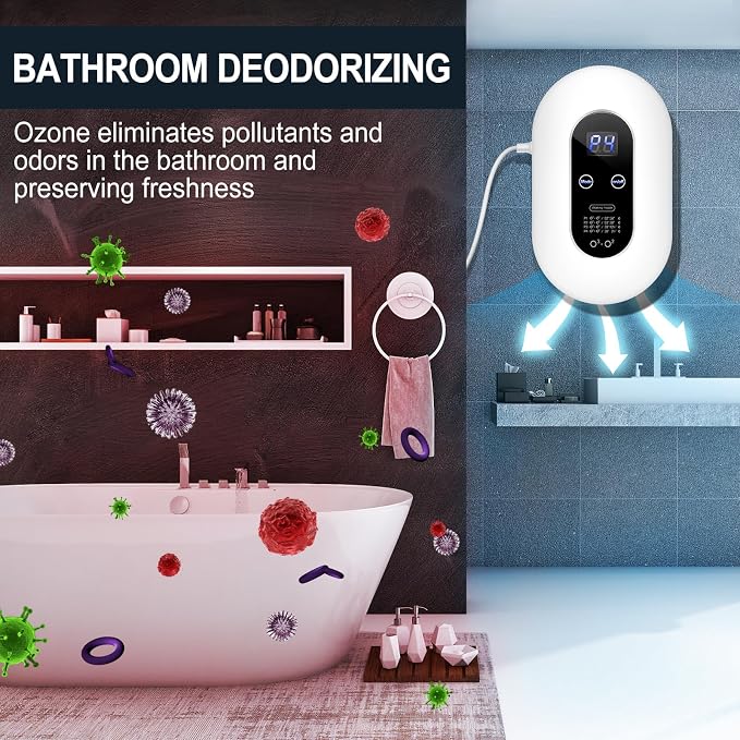 Ozone Odor Eliminator for Strong Odor 99% Cat Litter Deodorizer Dog Poof | Odor Removal Air Ionizers Home Plug-in Air Purifier for Bedroom, Toilet, Kitchen, Pets, Smoke, Formaldehyde Air Freshener