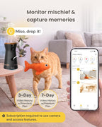 Furbo 360° Cat Camera [Paid Plan Required to Activate] | Stay connected with AI Cat & Home Safety Alerts, Auto-Tracking, Video History & 2-Way Audio. Paid Plan Required (3mo min)