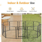 NEWBULIG Dog Playpen for Indoor 40 Inch 12 Panels - Portable Heavy Duty Metal Pet Exercise Pen with Door, Foldable Small Medium Large Dog Puppy Playpen Fence for Outdoor RV, Camping, Yard, Garden