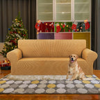 Stretch Couch Covers for Sofa, 3 Cushion Couch Slipcover,Golden | 1-Piece Washable Sofa Cover Pet Friendly(78"-94") Furniture Protector Soft Jacquard, Elastic Bottom for Dogs & Kids