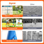 JoyCat 3-in-1 T Ball Set for Kids 3-5,Toddler Baseball Set-T Ball Stand,Hanging Tee,Auto Launcher,6 Balls-Adjustable Height Sports&Outdoor/Indoor Toys for 3 4 5 6 7 8 Year Old Boy Girl Birthday Gift | Adjustable stand switches among tee, hanging-ball a...