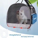 BurgeonNest Cat Carrier for Large Cats 20 lbs, Soft-Sided Pet Carrier for Small Dogs Medium Puppy Under 25 lbs, Puppy Travel Bag with Big Storage Bag, 4 Ventilated Windows, 3 Doors | Large soft sided cat carrier with top loading access, mesh windows an...