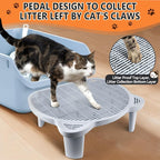 Litter Box Step Adjustable Cat Step with Filter Function, Light Grey | Elevated Double Layer Litter Box Ramp for Kitten & Old Cats, Easy Cleaning Litter Box Step Stool for Automatic Cat Litter Box