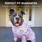 Spark Paws Dog Pajama, Dog Recovery Suit Male, Onesie, Ultra-Soft and 4-Way Stretch, for Small Medium and Large Breeds - When Pigs Fly - Purple - 3XL