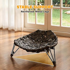 PawHut Rattan Cat Bed Elevated Handwoven Cat Basket Bed for Kittens Gray | Soft Cushion, Metal Base, Indoor Kitty Furniture, Breathable