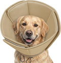 AOFITEE Soft Dog Cone, Adjustable Cones for Dogs After Surgery, Comfy Dog Cone Collar Alternative to Stop Licking, Elizabethan Recovery Collar for Large Dogs(Khaki,Large)