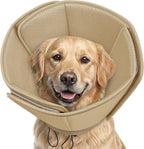 AOFITEE Soft Dog Cone, Adjustable Cones for Dogs After Surgery, Comfy Dog Cone Collar Alternative to Stop Licking, Elizabethan Recovery Collar for Large Dogs(Khaki,Large)