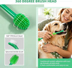 Pet Toothbrush Set for Dogs and Cats, Dual-Head Toothbrush with 2 Finger Toothbrushes, Soft Bristle & Silicone Pet Teeth Cleaning Kit, Remove Plaque Tartar Buildup, Oral Dental Care Supplies