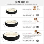 Love's cabin Round Donut Cat and Dog Cushion Bed, 24in Pet Bed for Small or Medium Dogs, Anti-Slip & Water-Resistant Bottom, Soft Durable Fabric Pet Beds, Washable Calming Cat Bed Black