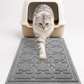 Yimobra Cat Litter Mat, Easy Clean Trapping PVC Mat, 35.4" x 23.6", Waterproof Backing, Non Slip Bottom, Scatter Control Pad for Litter Box, Dark Grey