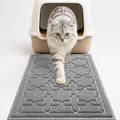Yimobra Cat Litter Mat, Easy Clean Trapping PVC Mat with Waterproof Backing and Non Slip Bottom, Scatter Control Pad for Litter Box, 24"x20", Dark Grey