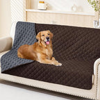 Smiry Waterproof Reversible Pet Couch Covers for Dogs | Pet Friendly, Soft Fabric, Washable Sofa Furniture Protector for Dogs Cat Kids, Checkered (52"x82", Chocolate/Dark Grey)
