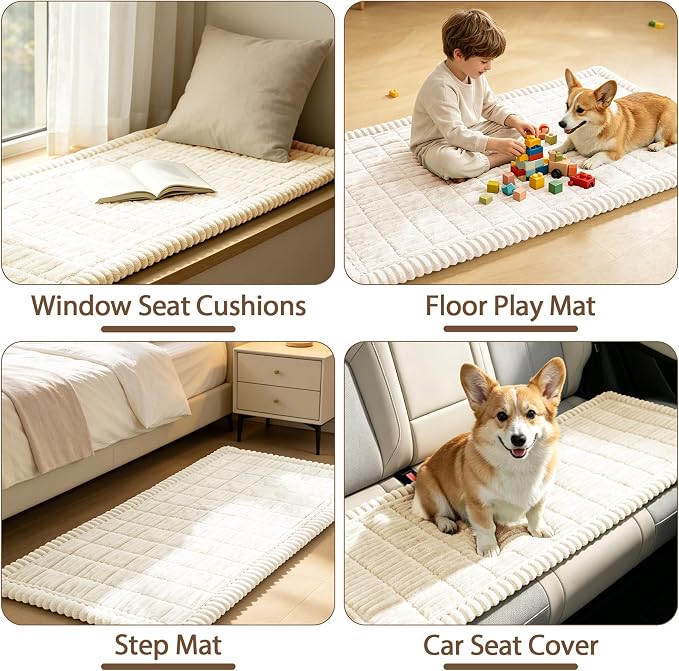 FUANGUI Waterproof Couch Cover Sofa Cover for Dogs and Pets Sofa Protector | Non-Slip Washable Fuzzy Soft Cat Bed Sofa Slipcover for 2-3 Cushion Couch Sofa Pet Friendly, Beige, 27.6" x 70.9", 1 pcs