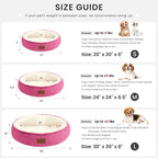Love's cabin Round Donut Cat and Dog Cushion Bed, 20in Pet Bed for Cats or Small Dogs, Anti-Slip & Water-Resistant Bottom, Super Soft Durable Fabric Pet beds, Washable Luxury Bed Hot Pink