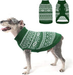 HOMIMP Dog Sweater Argyle - Warm Sweater Winter Clothes Puppy Soft Coat, Ugly Dog Sweater for Small Medium and Large Dogs, Pet Clothing Boy Girl, Green XS