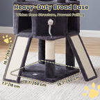 Cat Tree, 81.1" Tall Heavy Duty Cat Tower for Large Cats VCT032G | Cat Furniture with 3 Wide Platforms, Diamond-Shaped Condo 2 Sisal Scratchers, Hammock & Stable Base, Smoky Gray