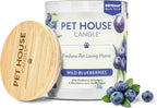 Pet House Candles, Natural Soy-Based, Clean Burning Pet Friendly Candles, 60 Hour Burn Time - Wild Blueberries, 9 oz