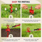 Snagle Paw Dog Tie Out Cable and Stake with Lock-Cap,Heavy Duty 30FT Dog Yard Leash & Stake with Shock Absorbing Bungee Tether,Rust Proof Ground Anchor for Yard, Beach, Camping & Outdoor,up to 360 Lbs