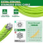 Snagle Paw Dog Tie Out Cable 30FT-1000LBS Break Strength,Heavy Duty Dog Leads for Yard with Shock Absorbing Spring & Swivel Hook,Long Leash Cable for Outdoor Tethering,Dog Line for Small Large Dogs