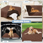 Smiry Waterproof Reversible Pet Couch Covers for Dogs | Pet Friendly, Soft Fabric, Washable Sofa Furniture Protector for Dogs Cat Kids, Checkered (30"x90", Brown/Chocolate)
