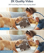 GNCC 2K Cameras for Home Security,360°Pan/Tilt Indoor Camera with APP,2Pack | Motion Track Smart Detection &Alerts, 2-Way Audio, SD Card Storage &Cloud, 2.4/5GHz WiFi,Security Camera for Pet/Elderly/Baby
