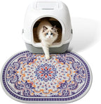 Cat Litter Mat, 24"x15" High Density PVC Litter Rug Trapping Mat, Non-Slip, Waterproof & Urine-Proof Kitty Litters Catcher Mats, Keep Floor Clean, Soft on Kitten Paws, Cat Essentials Blue