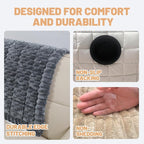Couch Cover for Dogs Washable,Non Slip Fuzzy Durable Pet Friendly Cozy | Soft Slipcovers for 3 Cushion Sofa Cover,Plush Thick Protector Fits Mat Bed Leather & Fabric Couches (Grey 27.6"x82.7")