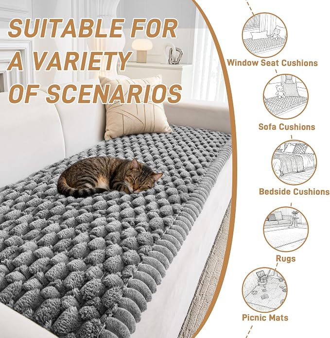 Plush Couch Cover for Dogs Non Slip Pet Sofa Protector, Ultra Soft Washable Couch Cover for Pets, Anti-Slip Backing Furniture Protector for Cats & Dogs, Fits Standard & L-Shape Sofas (3 Sizes)