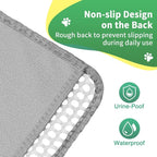 GRELY Cat Litter Mat, 32"x22" Litter Box Trapping Mat for Indoor Cat, 2 Layer Non-Slip Waterproof Urine Proof Collapsible Kitty Pet Rug