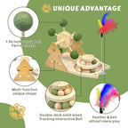 3-in-1 Cat Scratcher Toy ；with 1.96in Catnip Balls Windmill Turntable 、0.78in Catnip Balls for cat Ball Track and cat Feather Toy