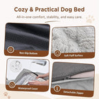 Comfort Expression Orthopedic Dog Bed for Extra Large Dogs with Bolster | Waterproof Dog Couch Bed with Washable Cover & Non-Slip Bottom, Supportive Egg Crate Foam XL Pet Bed, 45x35 Inch