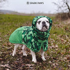 Spark Paws Dog Raincoat, Waterproof Windproof Rain Jacket, for Small Medium Large Extra Large Dogs, Reflective Breathable Full-Body Coverage Dry Suit - Camo Green - 3XL