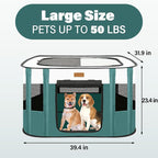 Dog Playpen - Foldable Cat Play Pens for Pubby,Kitten, Rabbit,Portable Pet Tent with Carring Bag for Indoor/Outdoor Travel Camping (Blue-Large)