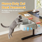 Extra-Sturdy Cat Desk Bed for Large Cats 50lbs Desk Cat Bed Attachment | for Desktop under 3", Heavy Duty, Paw Design, Waterproof, Dual-Sided Mat, Easy Assembly for Gaming Desk & Kitchen Island