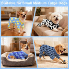 Bienbee Dog Pajamas, 4 Pack Adjustable Onesies for Small to Large Dogs 2XL | Dog Shedding Suit with Soft Fabric, Breathable & Stretchy, and Adjustable Back Length for Sleeping Lounging and Daily Use
