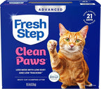 Fresh Step Advanced Clean Paws Multi Cat Clumping Litter with Febreze Freshness, Low Tracking, 18.5 lb. Box, Pack of 2 | Low Tracking Granules for Less Mess, Scented with Febreze Freshness, Low Dust, Compatible with Most Auto Litter Boxes