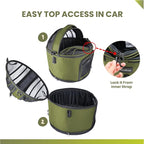 Crash-Tested Small Dog Car Seat | CPS Certified Crash Protection | 3-in-1 Portable Dog Car Seat, Indoor Enclosed Cat Bed & Round Pet Carrier | 5 Star Crash-Tested & Rated for Safe Car Travel.