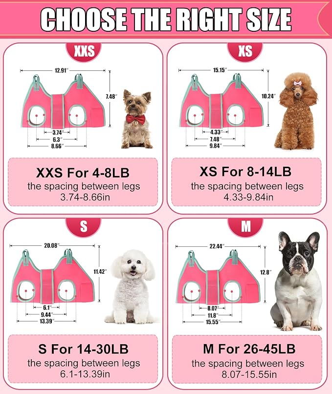 Kkiimatt Dog Grooming Hammock,XS Pink Hanging Harness Holder for Nail Clipping/Trimming,Grooming Sling Hanger with Thick Fabric Neck Support,Strap Restraint for Claw Care