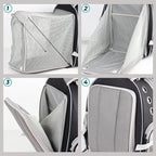 Lollimeow Expandable Cat Backpack Carrier for Large Cats & Small Dogs - Airline Approved Pet Bubble Backpack with Dual-Side Expansion, Perfect for Travel, Hiking & Outdoor Adventures, Up to 16lbs