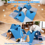 4-Way Cat Tunnel for Indoor Cats, Interactive Toy with Plush Ball | 35.4" Multi-Entrance Cat Play Tunnel with Cozy Hideaway Space, Provides Enrichment, Exercise, Exploration & Interactive Play