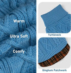 KYEESE Dog Sweater Turtleneck Thick Knit Pullover for Cold Weather | Stretchy Fit, Lightweight & Warm, Cozy Knit Comfort, Classic Plaid Design, Gentle on Sensitive Skin, Comfortable Daily Wear