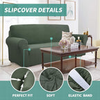 YEMYHOM Couch Cover Latest Jacquard Design High Stretch Extra Large Sofa Covers Pet Dog Cat Proof Oversized Slipcover Non Slip Magic Elastic Furniture Protector (XL Sofa, Army Green)
